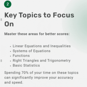 image shows key topics to focus on