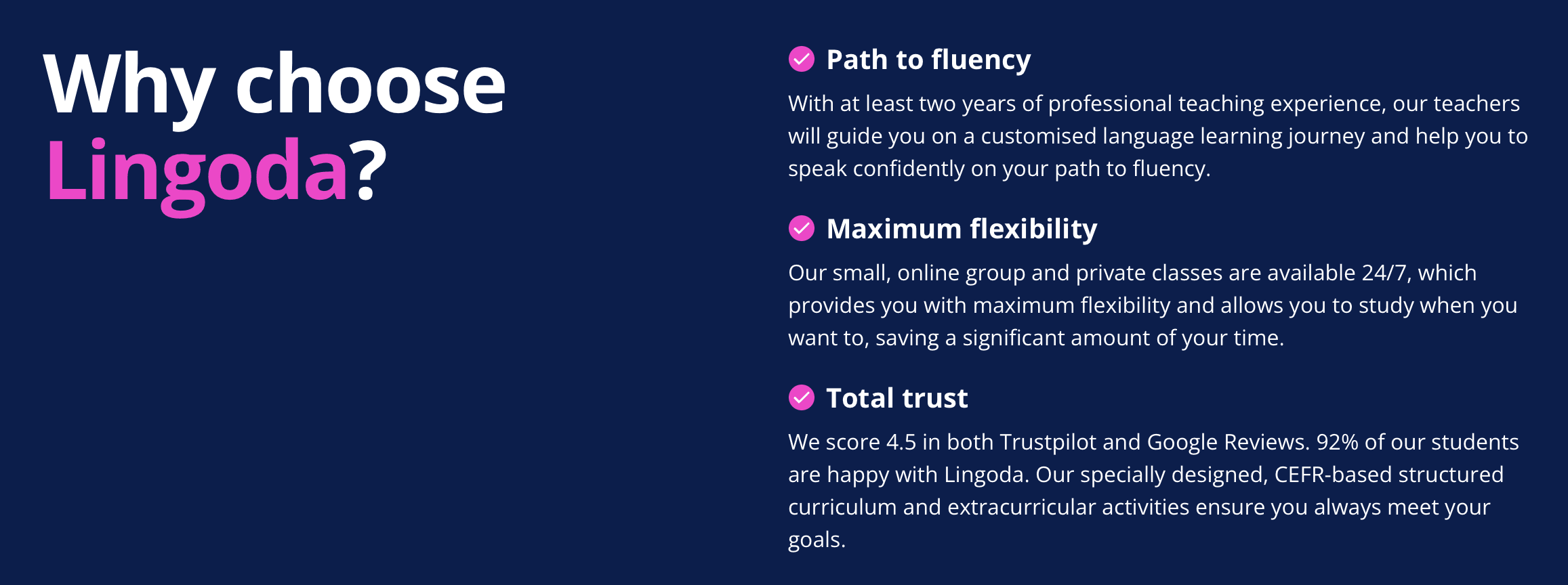 Lingoda 92% Google Reviews