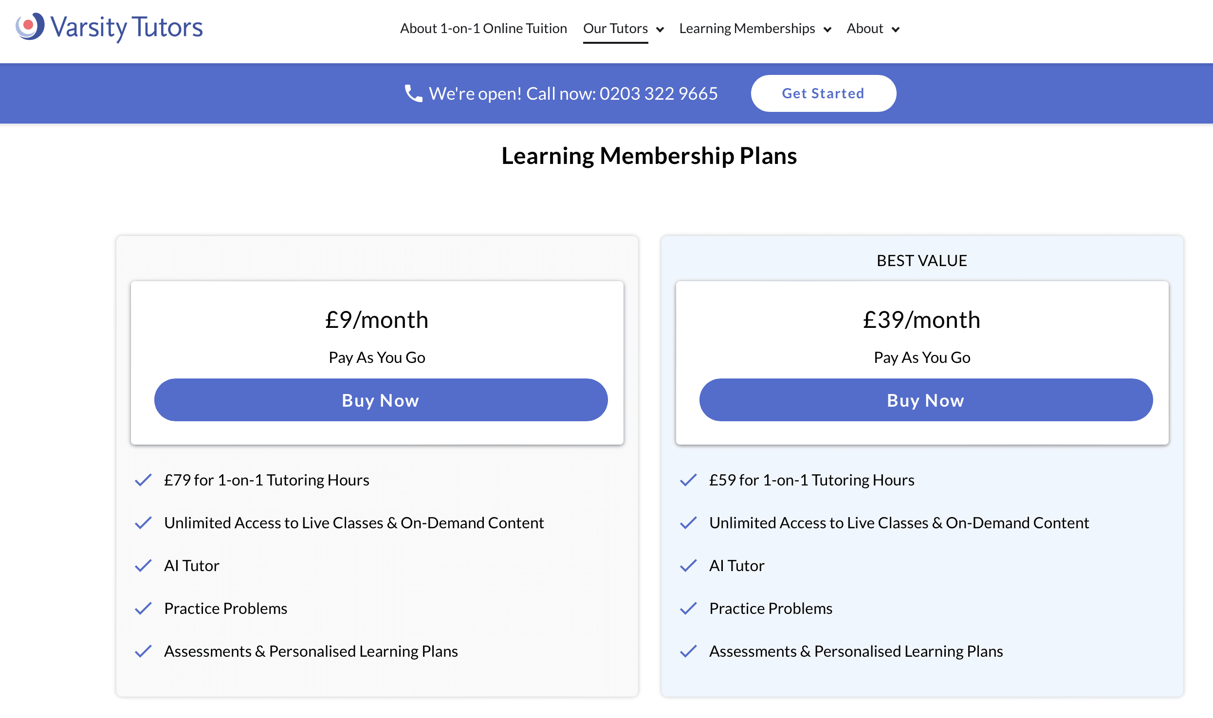 Varsity Tutors Primary School Learning Membership in GB