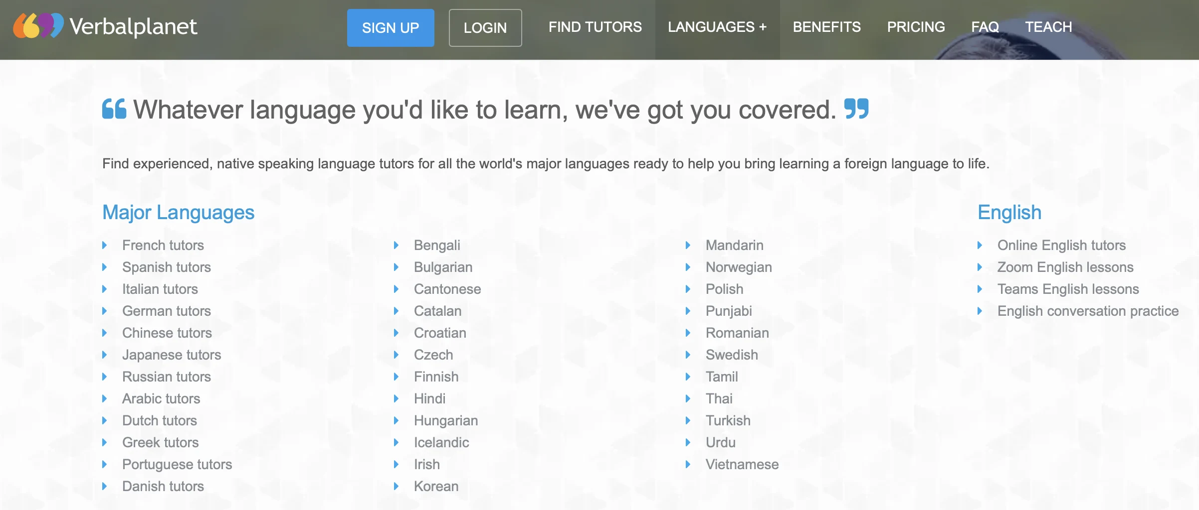 Verbalplanet Languages