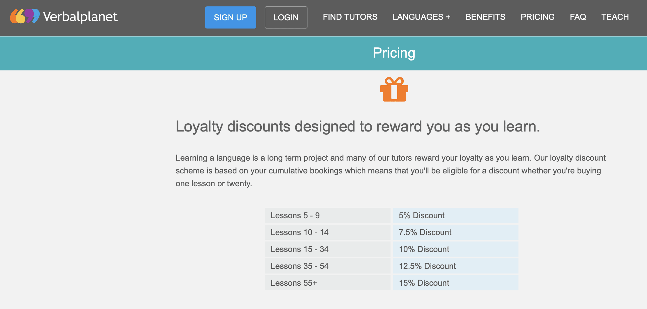 Verbalplanet Loyalty Discounts