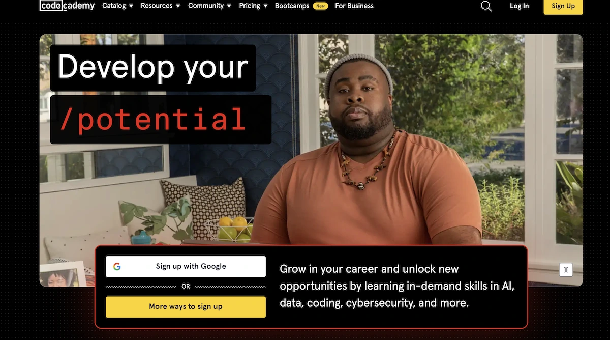 Codecademy home page