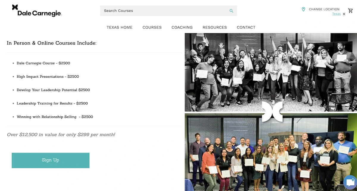 Dale Carnegie training pricing