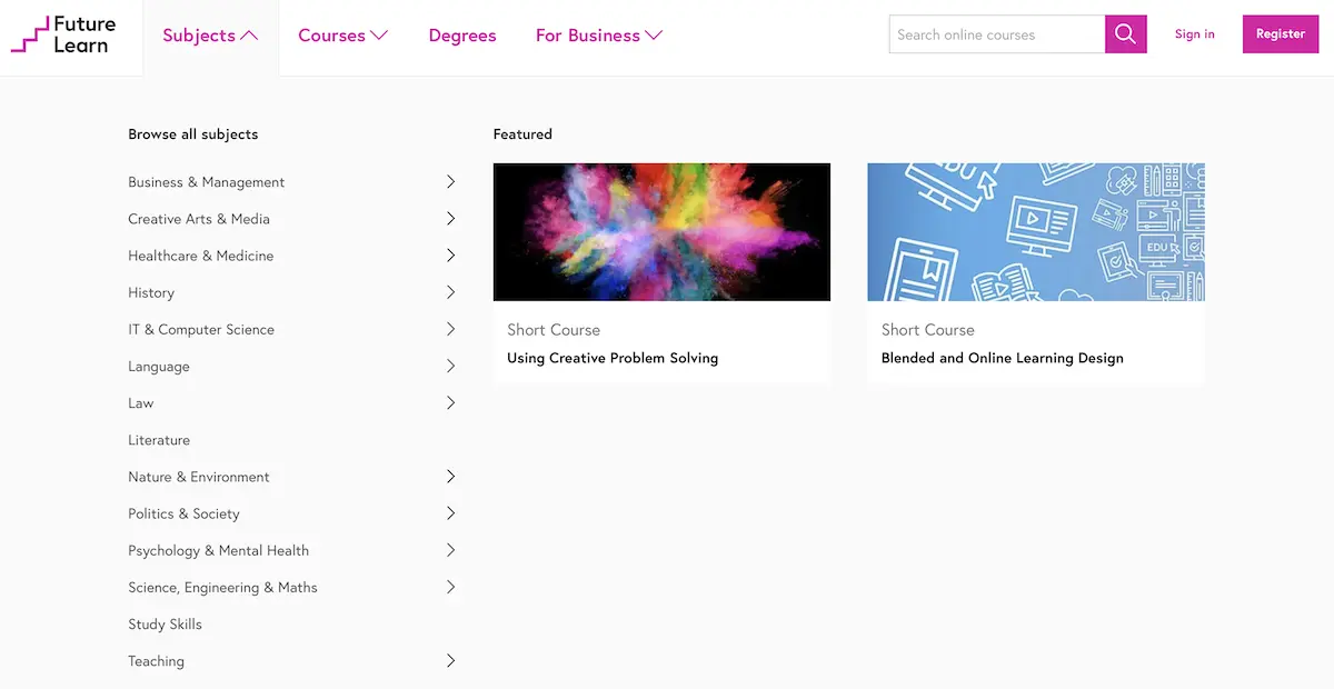 FutureLearn Subjects