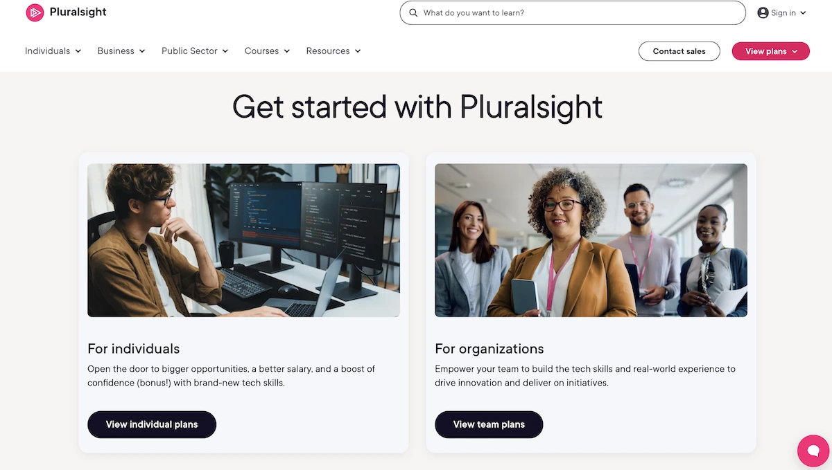 Pluralsight Pricing page