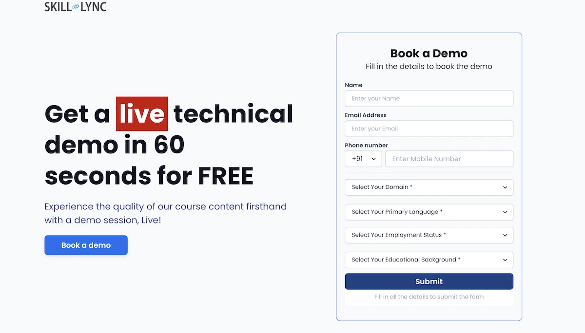 Skill Lync free demo