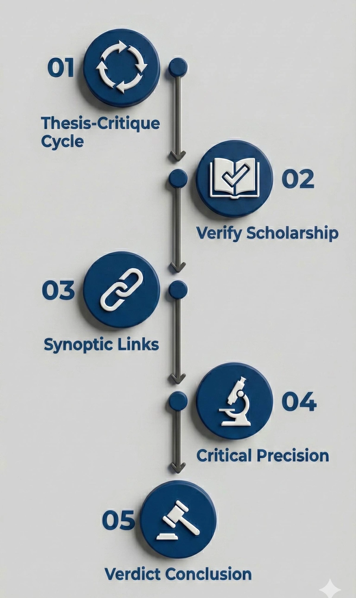 Roadmap infographic summarizing the 5 key strategies for mastering Cambridge Biblical Studies essays, from thesis structure to final verdict conclusion.